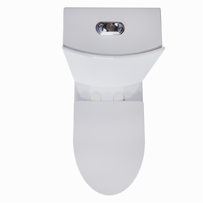 CRO Decor Modern Ceramic Elongated Toilet with Double Flush in White