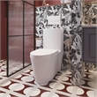 CRO Decor Modern Ceramic Elongated Toilet with Double Flush in White