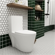 CRO Decor Modern Ceramic Elongated Toilet with Double Flush in White