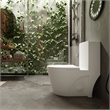 CRO Decor Modern Ceramic Elongated Toilet with Double Flush in White