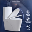 CRO Decor Modern Ceramic Elongated Toilet with Double Flush in White