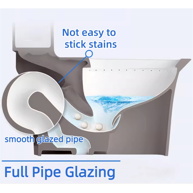 CRO Decor Modern Ceramic Elongated Toilet with Double Flush in White