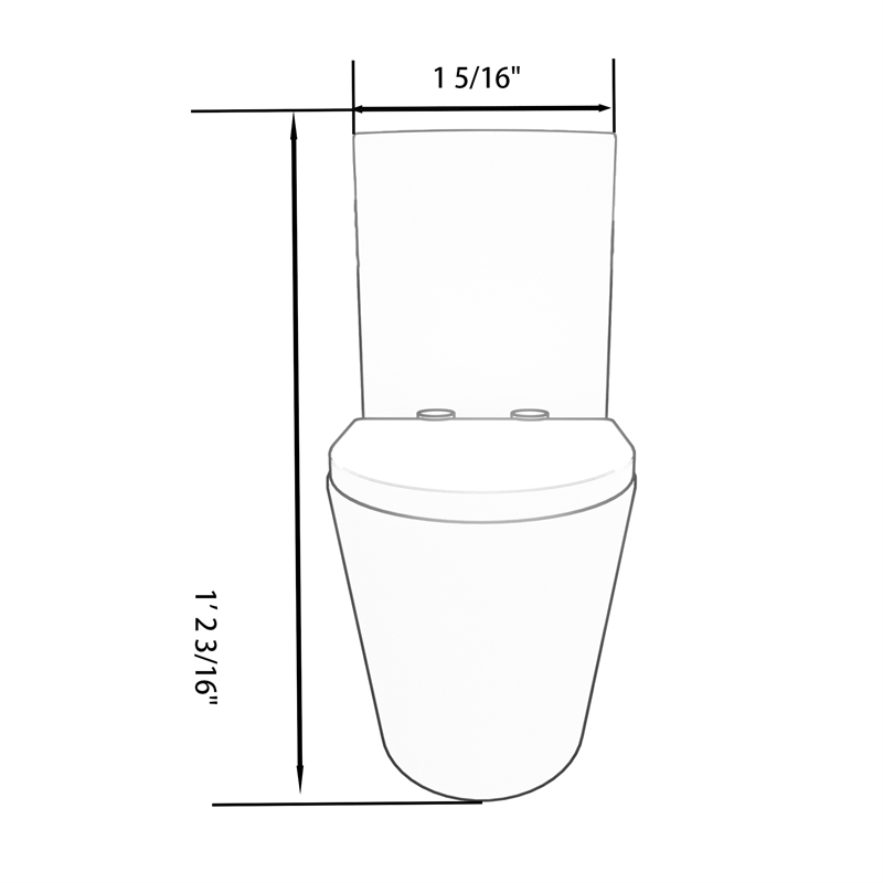 CRO Decor Modern Ceramic Elongated Toilet with Double Flush in White