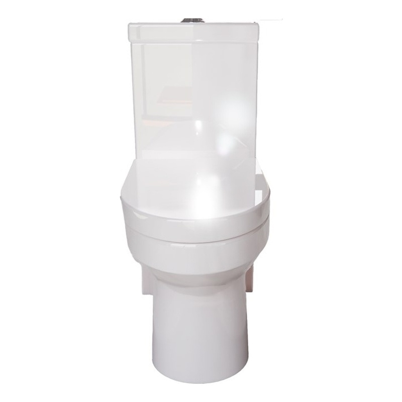 CRO Decor Modern Ceramic Compact Toilet with Double Flush in White