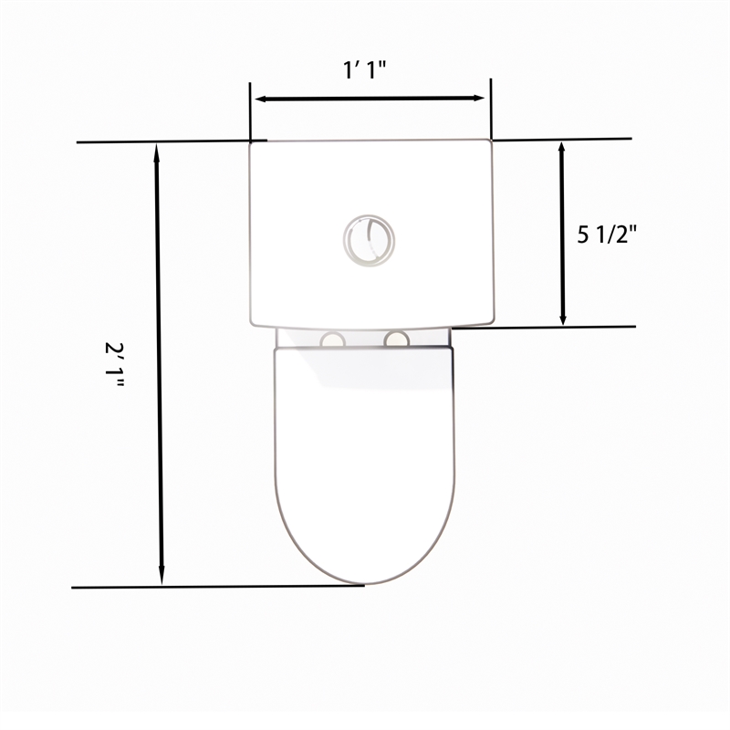 CRO Decor Modern Ceramic Compact Toilet with Double Flush in White