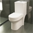 CRO Decor Modern Ceramic Compact Toilet with Double Flush in White