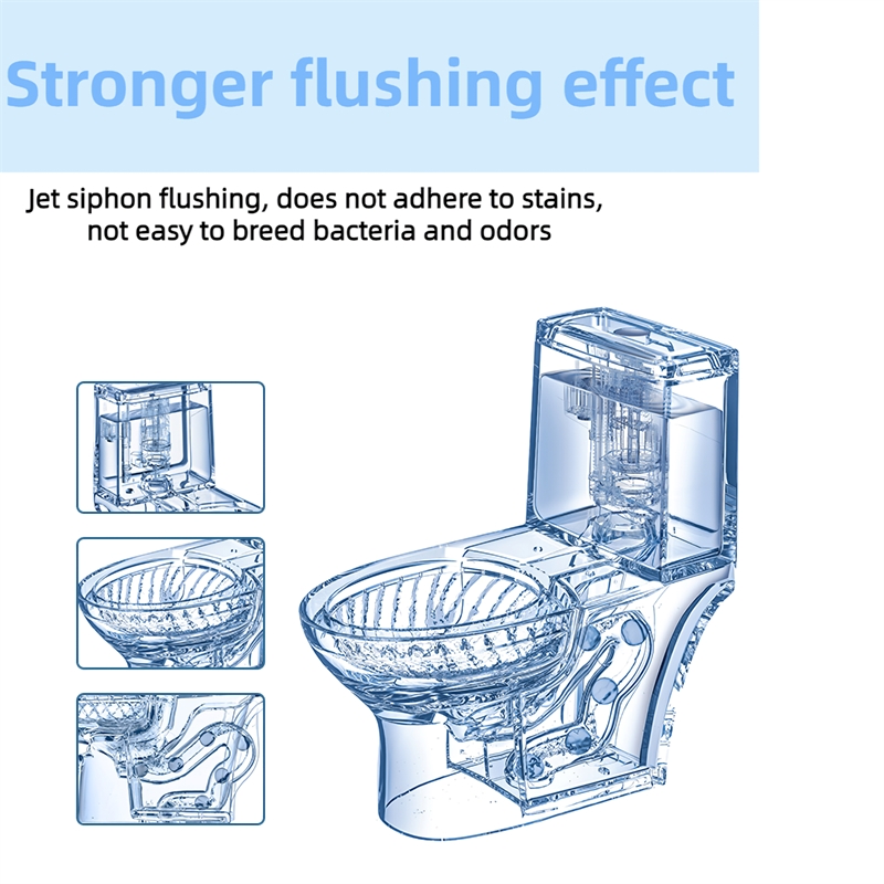 CRO Decor Modern Ceramic Compact Toilet with Double Flush in White