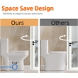 CRO Decor Modern Ceramic Compact Toilet with Double Flush in White