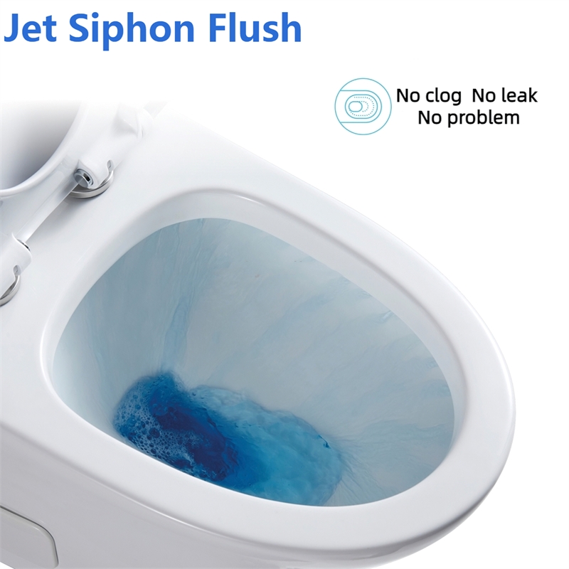 CRO Decor Modern Ceramic Compact Toilet with Double Flush in White