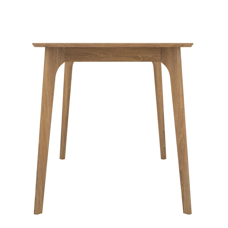 CRO Decor Plywood Dining Table with Curved Corner Woodgrain Top