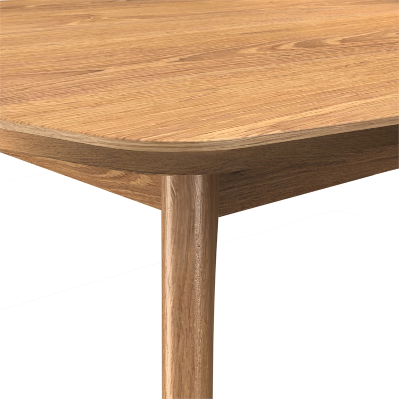 CRO Decor Plywood Dining Table with Curved Corner Woodgrain Top