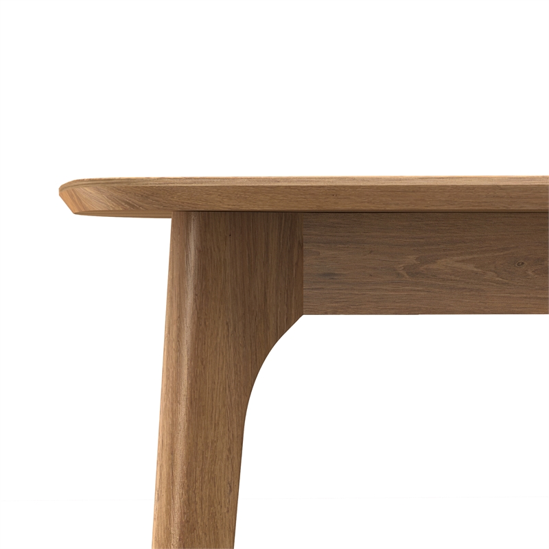 CRO Decor Plywood Dining Table with Curved Corner Woodgrain Top