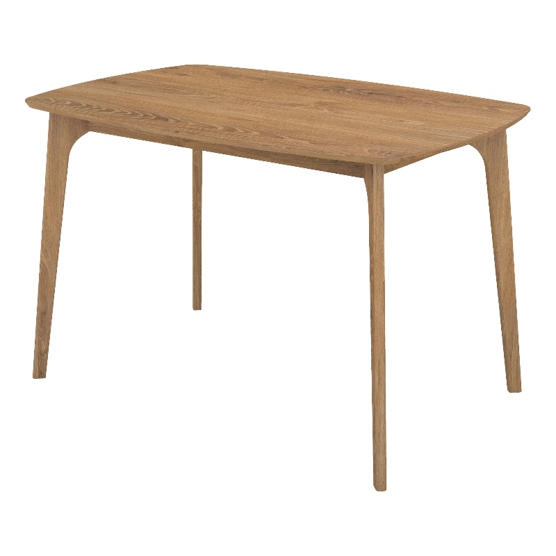 CRO Decor Plywood Dining Table with Curved Corner Woodgrain Top