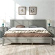 CRO Decor Modern Solid Wood King Size Platform Bed with Tapered Legs in Gray