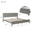 CRO Decor Modern Solid Wood King Size Platform Bed with Tapered Legs in Gray