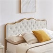 Light gray queen size bed with metal frame solid wood ribs and foam upholstery