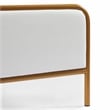 White queen size bed with metal frame solid wood ribs and foam upholstery