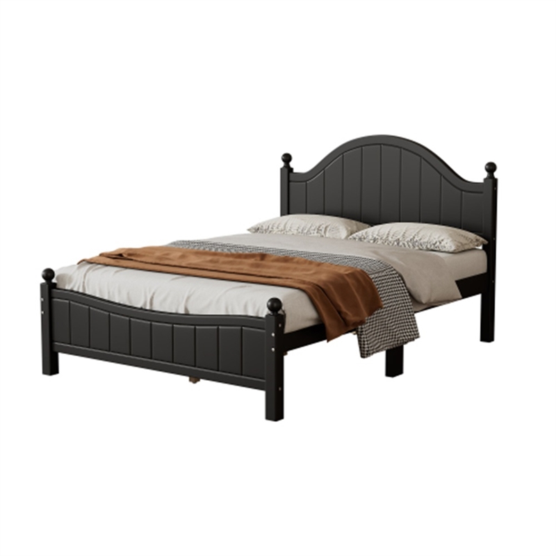 CRO Decor traditional Solid Wood  Full Bed BLACK