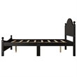 CRO Decor traditional Solid Wood  Full Bed BLACK