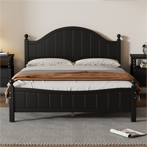 CRO Decor traditional Solid Wood  Full Bed BLACK