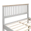CRO Decor Country Gray Solid Platform QUeen Bed with Oak Top