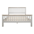 CRO Decor Country Gray Solid Platform QUeen Bed with Oak Top