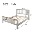 CRO Decor Country Gray Solid Platform QUeen Bed with Oak Top