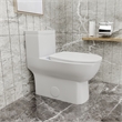 CRO Decor Modern Ceramic one-piece Toilet with Double Flush in White