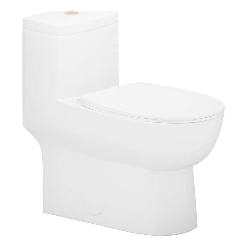 CRO Decor Modern Ceramic one-piece Toilet with Double Flush in White