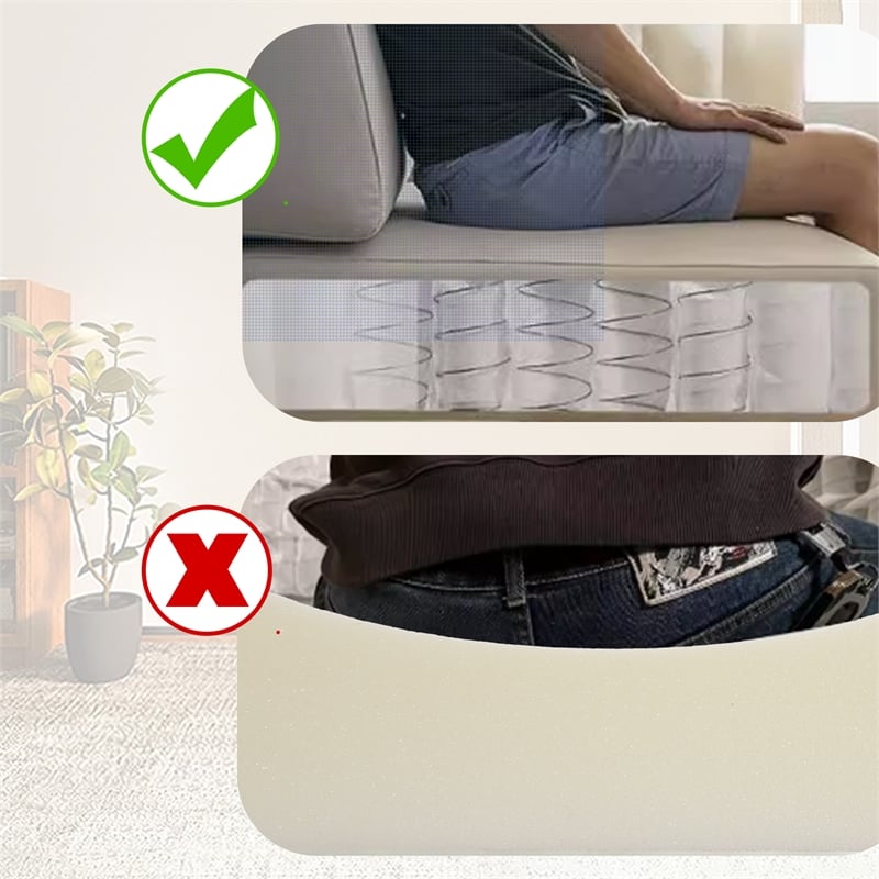 CRO Decor L-shaped Chenille free-install fully foam-filled living room sofa