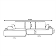 CRO Decor L-shaped Chenille free-install fully foam-filled living room sofa