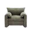 CRO Decor Modern Style Matcha Green Chenille Oversized Armchair