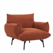 CRO Decor Mid-Century Modern Comfy Fabric Armchair with Metal Leg.