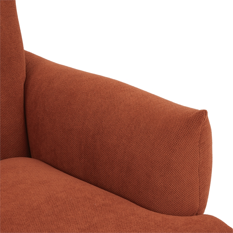 CRO Decor Mid-Century Modern Comfy Fabric Armchair with Metal Leg.