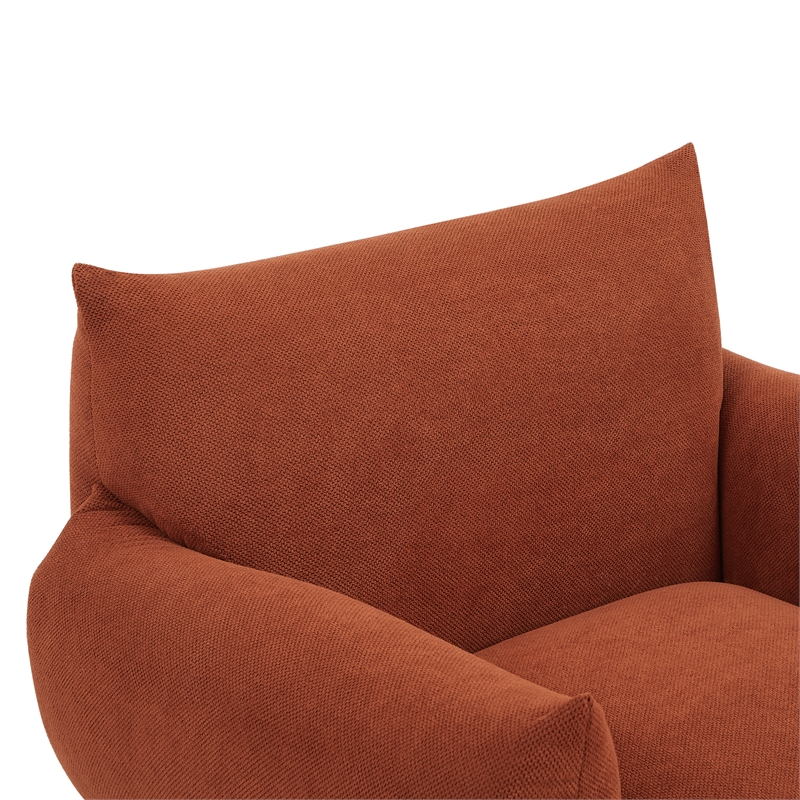 CRO Decor Mid-Century Modern Comfy Fabric Armchair with Metal Leg.