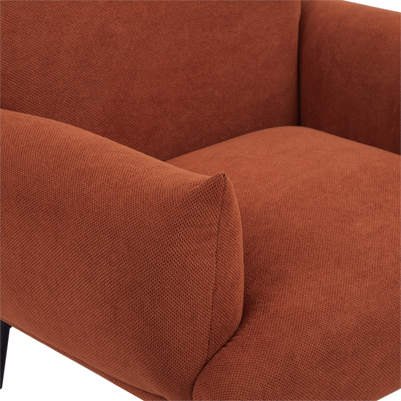 CRO Decor Mid-Century Modern Comfy Fabric Armchair with Metal Leg.