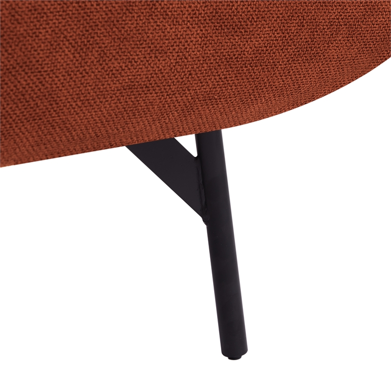 CRO Decor Mid-Century Modern Comfy Fabric Armchair with Metal Leg.