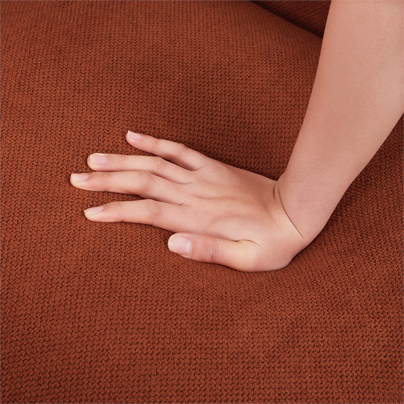 CRO Decor Mid-Century Modern Comfy Fabric Armchair with Metal Leg.