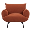 CRO Decor Mid-Century Modern Comfy Fabric Armchair with Metal Leg.