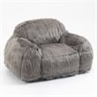 CRO Decor Modern Comfortable Faux Fur Bean Bag Chair Lazy Sofa with Gray