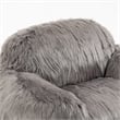 CRO Decor Modern Comfortable Faux Fur Bean Bag Chair Lazy Sofa with Gray
