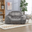 CRO Decor Modern Comfortable Faux Fur Bean Bag Chair Lazy Sofa with Gray