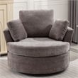 CRO Decor Extra Large Circular Swivel Chair in Gray