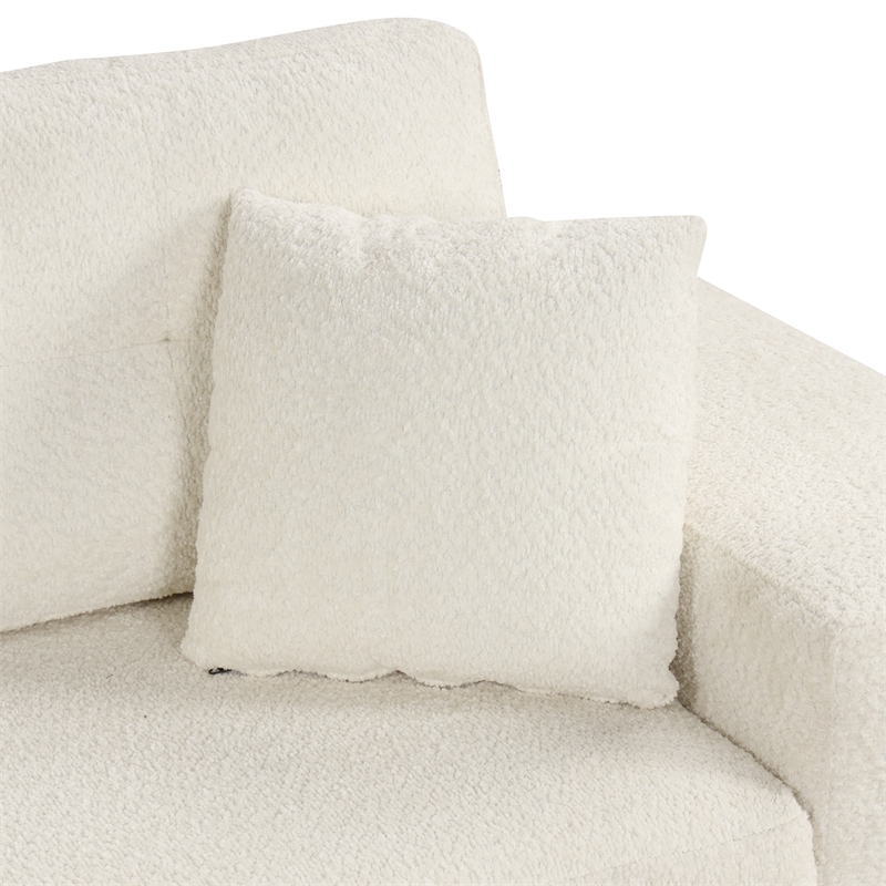 CRO Decor Segmented Pull-Out Convertible Sofa Bed with Storage Footstool