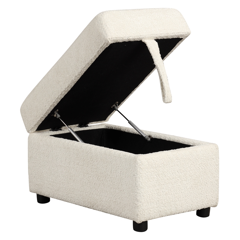 CRO Decor Segmented Pull-Out Convertible Sofa Bed with Storage Footstool