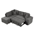 CRO Decor Segmented Pull-Out Convertible Sofa Bed with Storage Footstool