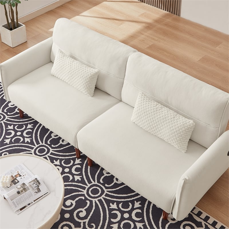 CRO Decor Modern Couch Corduroy Fabric Comfy Convertible Futon Sofa bed