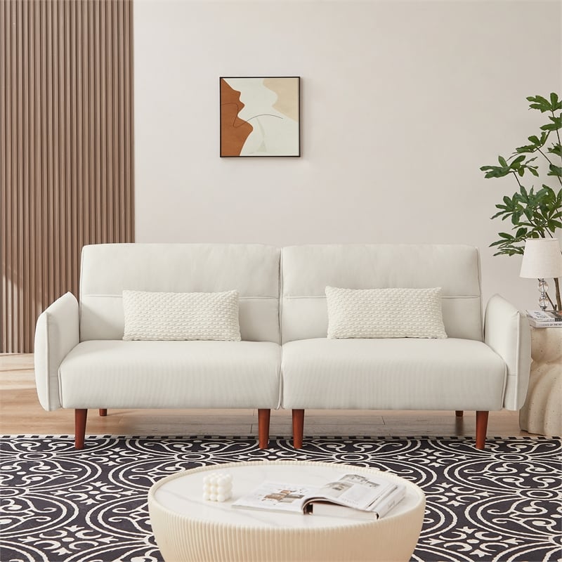 CRO Decor Modern Couch Corduroy Fabric Comfy Convertible Futon Sofa bed