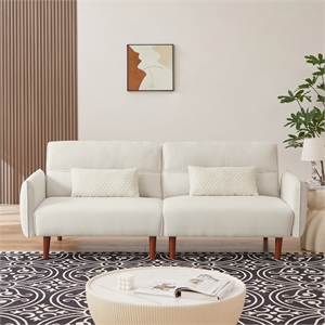 CRO Decor Modern Couch Corduroy Fabric Comfy Convertible Futon Sofa bed