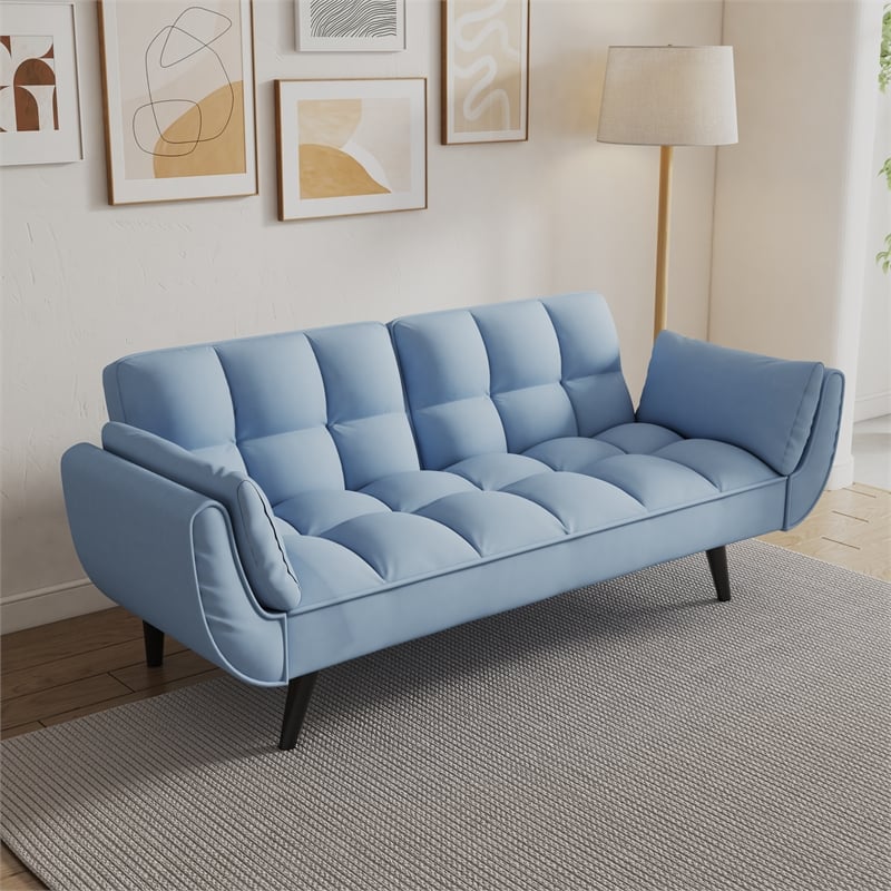 CRO Decor The Blue Soft  Sofa is Suitable for Small Spaces in Apartment Bedrooms